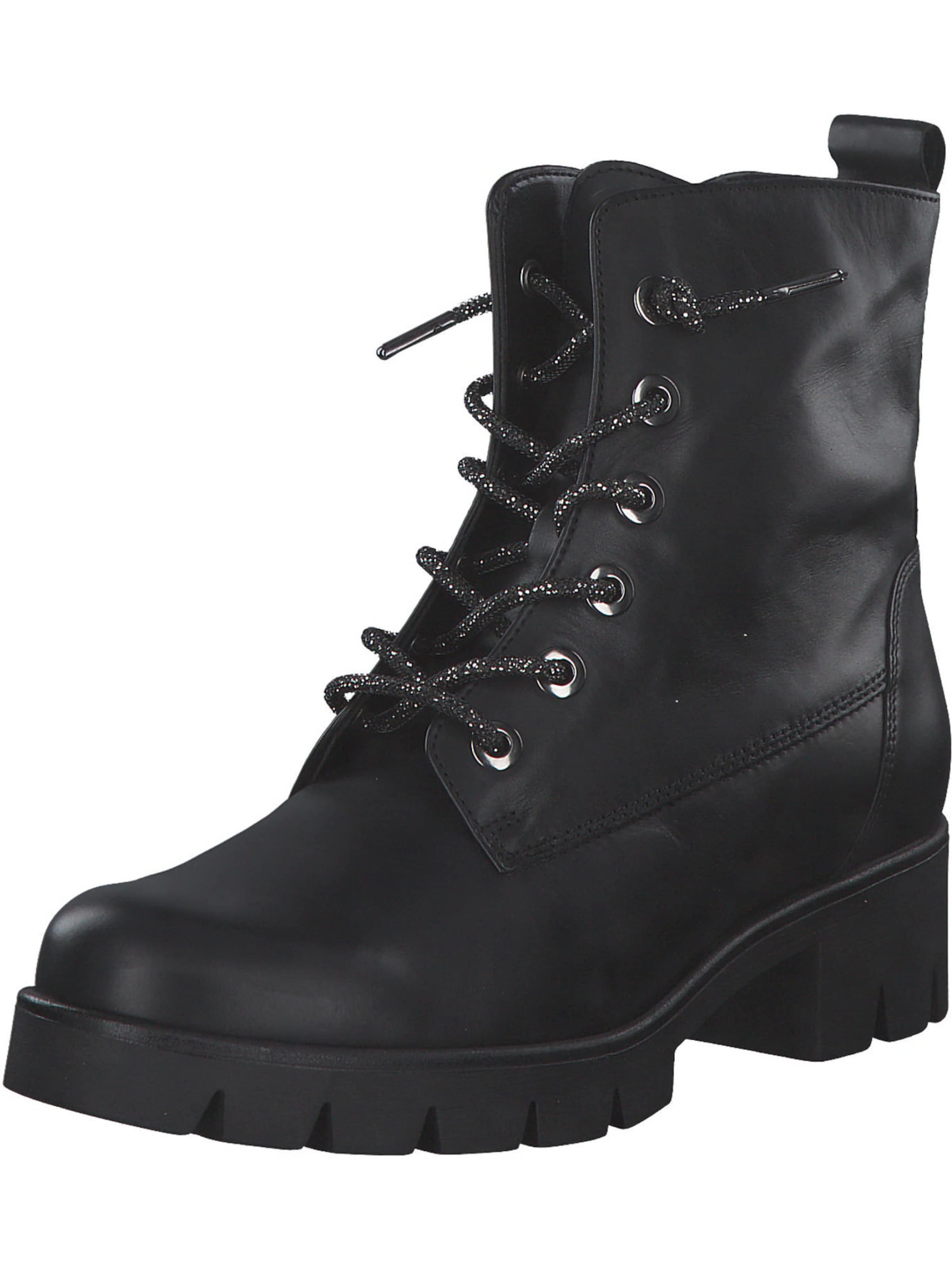 GABOR Lace-up bootie in Black: front