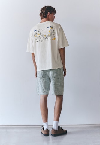T-Shirt 'WEST PARADISE' Pull&Bear en blanc
