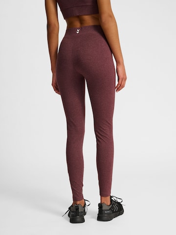 Hummel Skinny Sporthose 'Pulse' in Braun