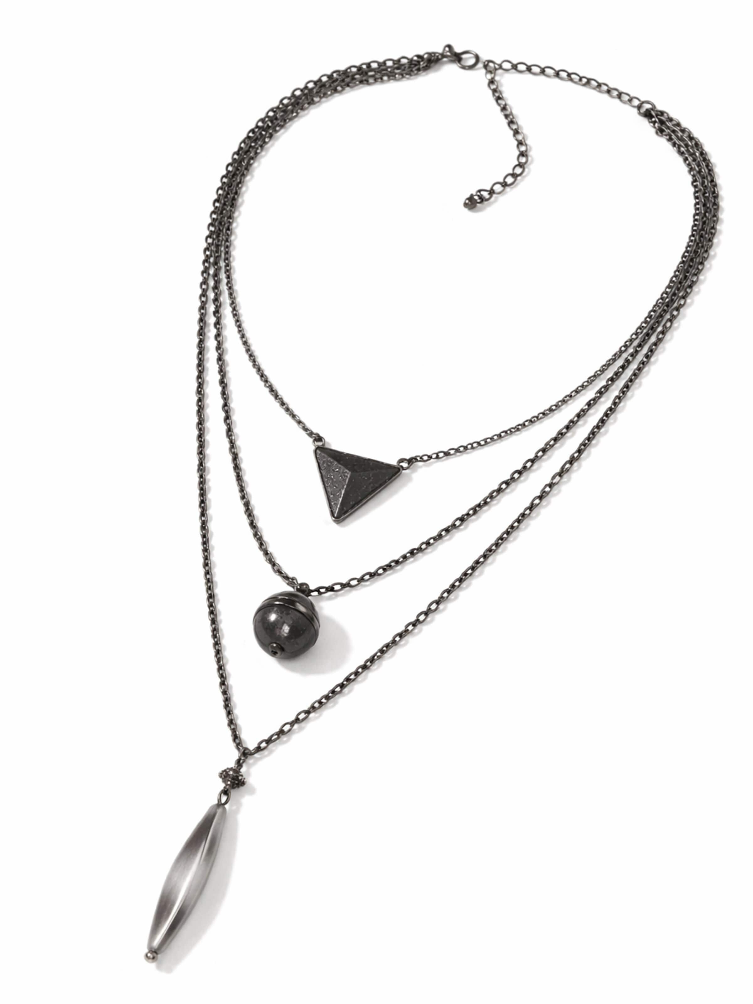 COLLEZIONE ALESSANDRO Necklace 'Hanna' in Black: front