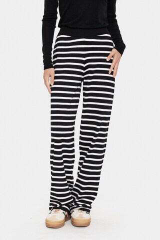 SAINT TROPEZ Regular Hose 'Mila' in Schwarz: Vorderseite