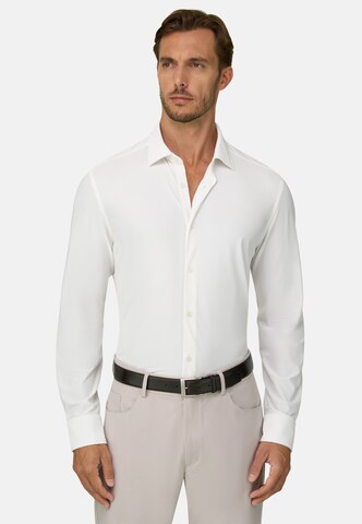 Coupe slim Chemise Boggi Milano en blanc : devant
