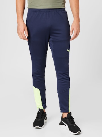 PUMA Slim fit Workout Pants in Blue: front