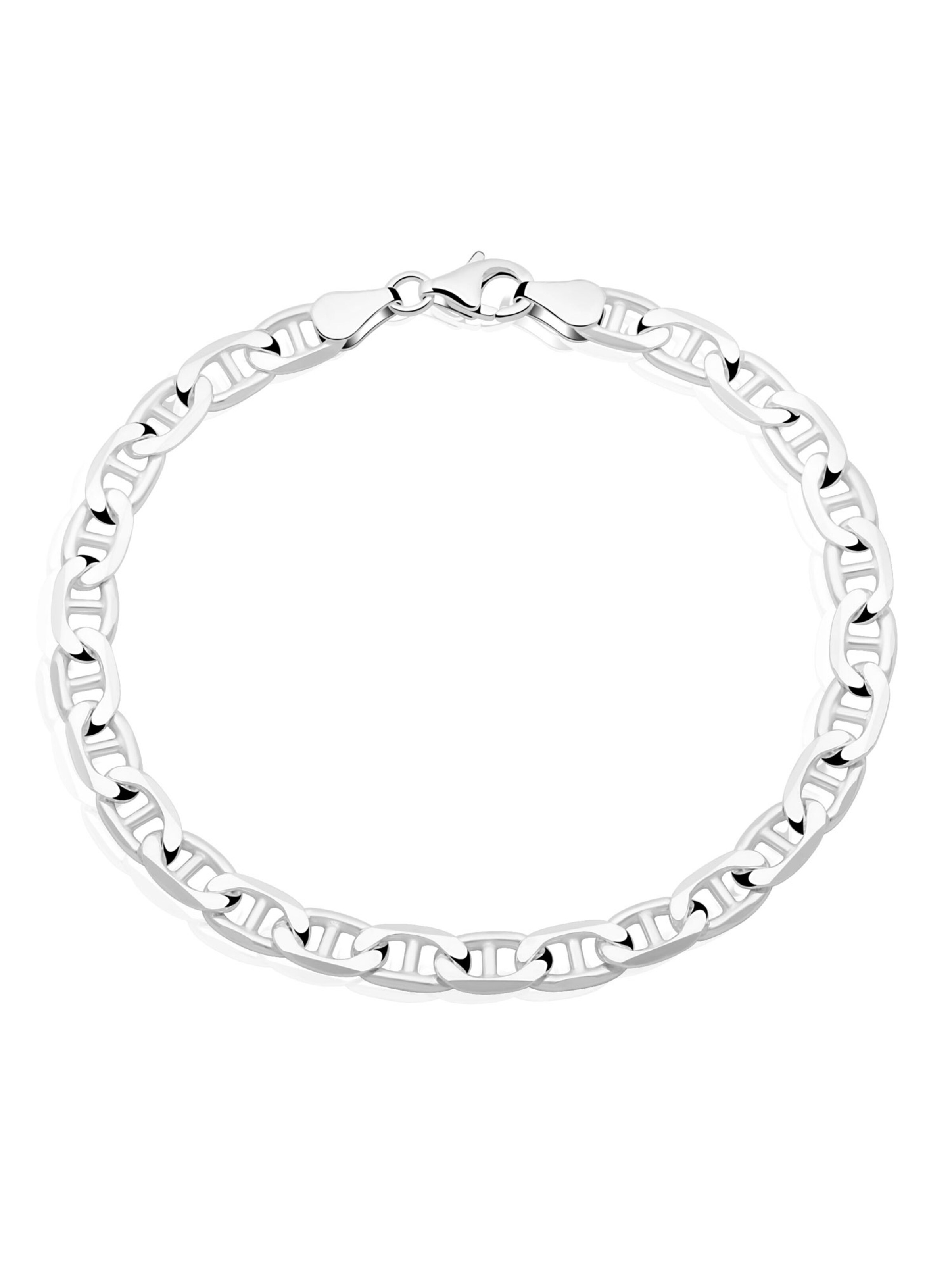 Tony Fein Armband 'Stegpanzer'‌‌‌‌‌‌‌‌ in Silber: Vorderseite