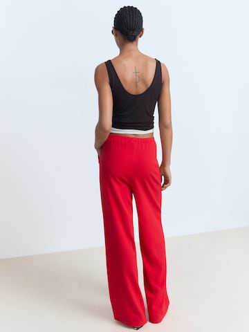 MANGO Loose fit Trousers 'RIGA' in Red