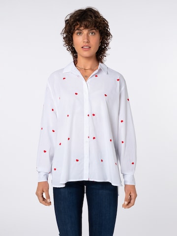 Sublevel Bluse in Weiß: Vorderseite