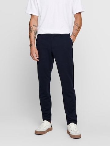 Only & Sons Skinny Fit Панталон Chino 'Mark' в сиво: отпред