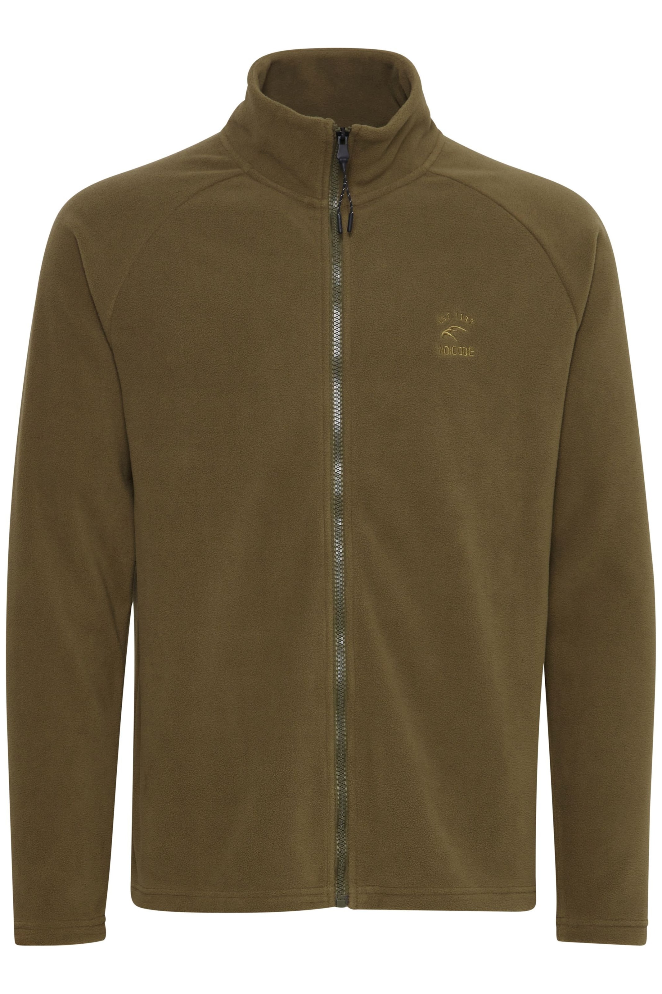 INDICODE JEANS Fleece jas 'Mandu' in Groen: voorkant