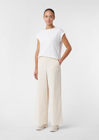 Wide Leg Pantalon comma casual identity en beige : devant