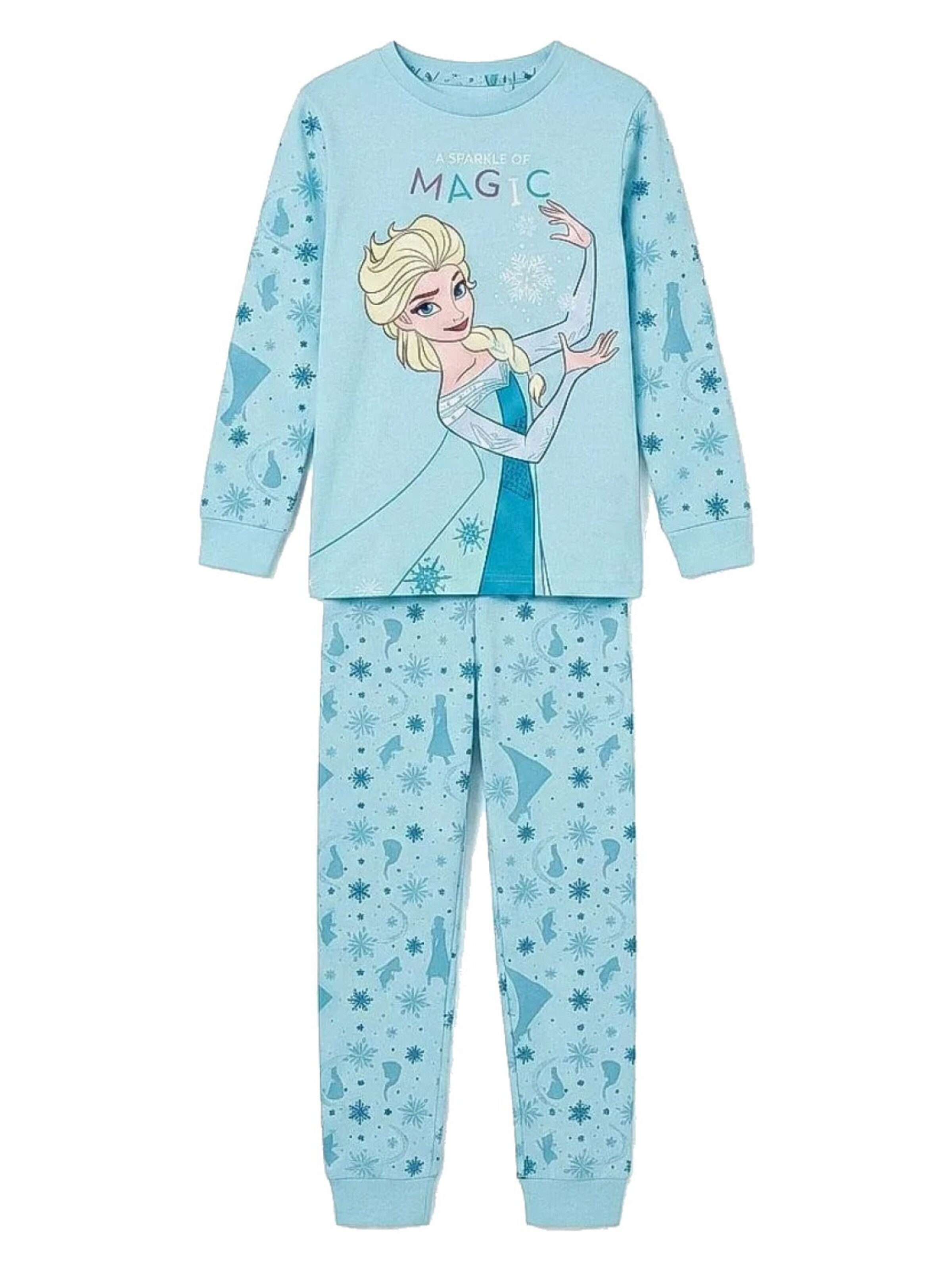 Disney Frozen Pajamas 'Frozen Elsa Pyjama Meisjes A Sparkle of Magic Lichtblauw' in Blue: front