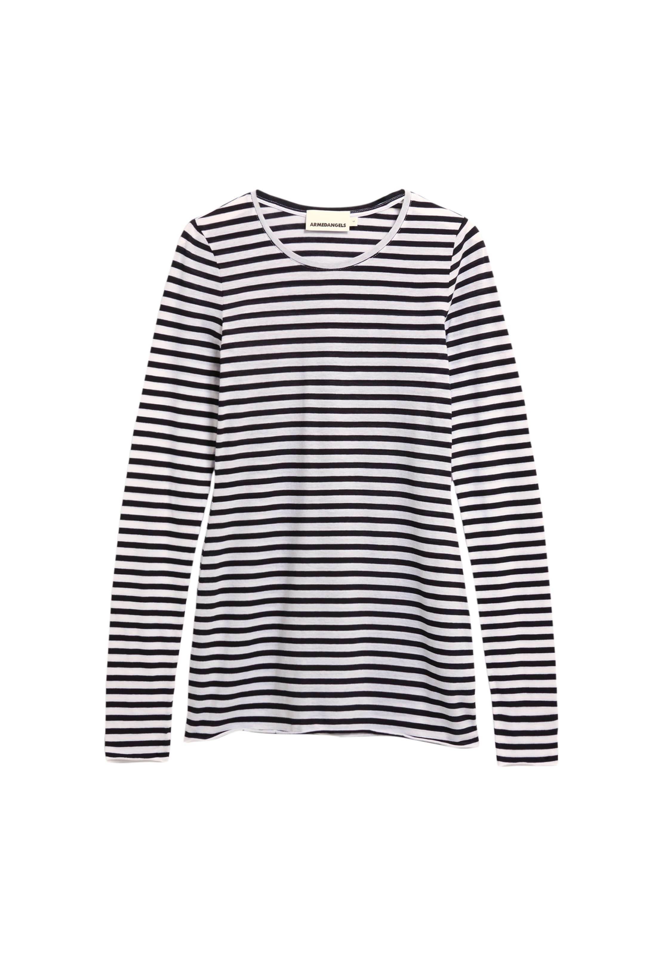 ARMEDANGELS Longsleeve EINIAARA STRIPES in Schwarz: Vorderseite