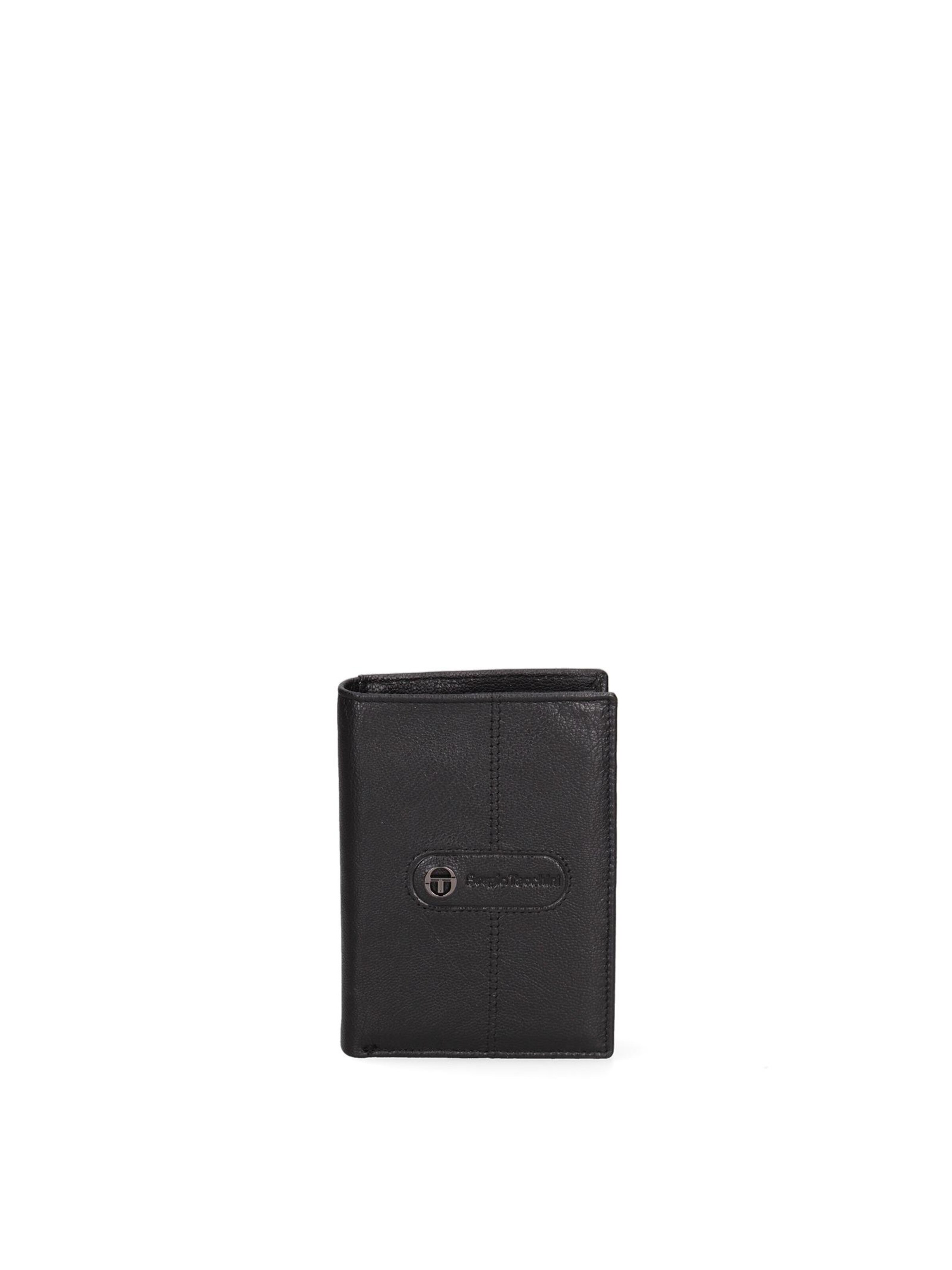 Portamonete 'Portafoglio Uomo Sergio Tacchini Vera Pelle Compatto 9x12,5 cm' di Sergio Tacchini in nero: frontale