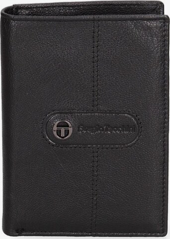 Portamonete 'Portafoglio Uomo Sergio Tacchini Vera Pelle Compatto 9x12,5 cm' di Sergio Tacchini in nero: frontale