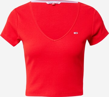 T-shirt Tommy Jeans en rouge : devant