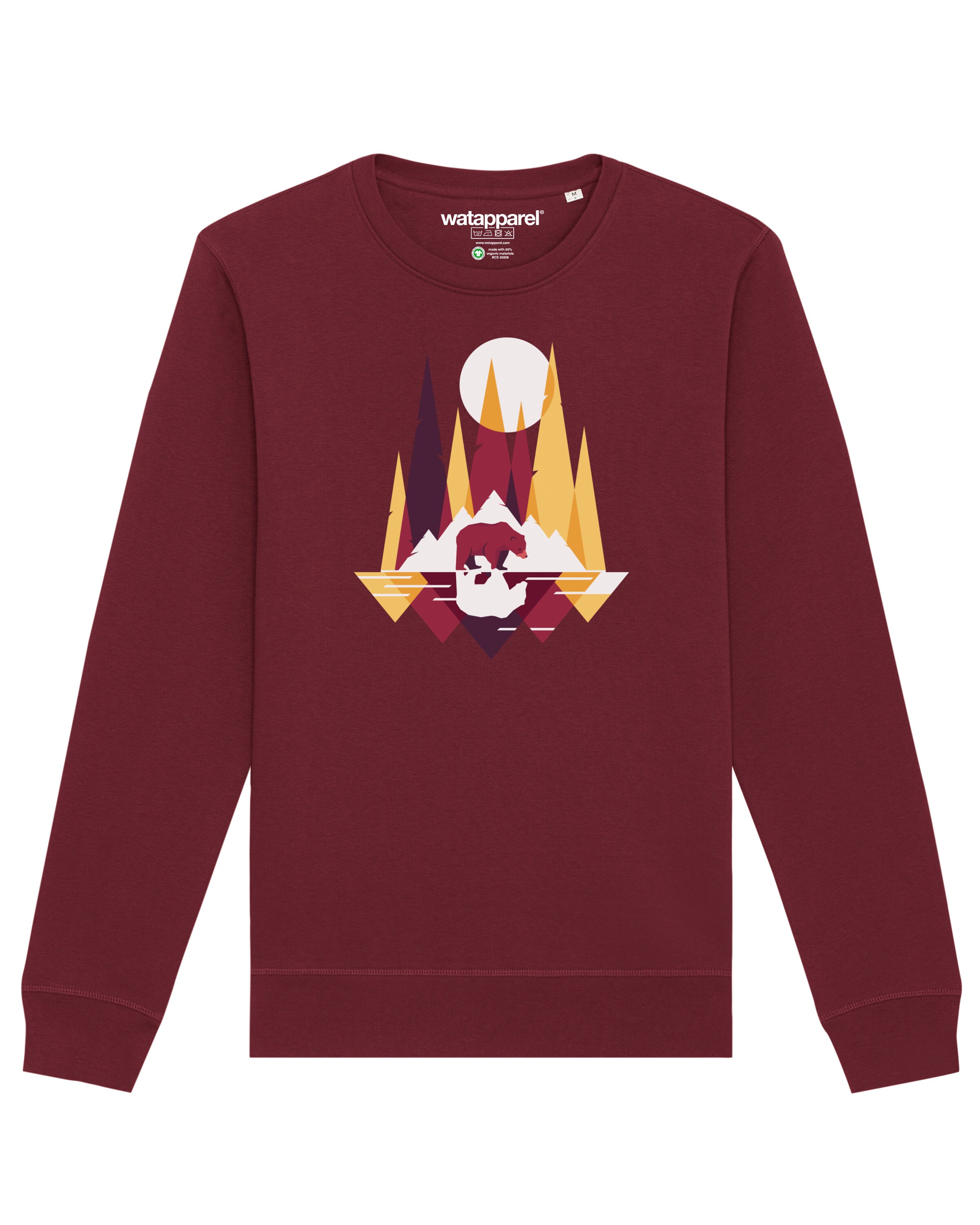 Watapparel Sweatshirt ' Von Bären und Bergen ' in Rood: voorkant