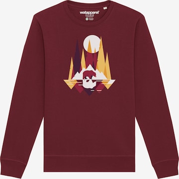 Watapparel Sweatshirt ' Von Bären und Bergen ' in Rood: voorkant