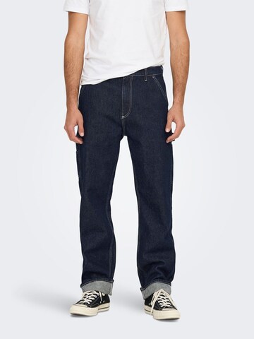 Only & Sons Loose fit Cargo Jeans 'EDGE' in Blue: front