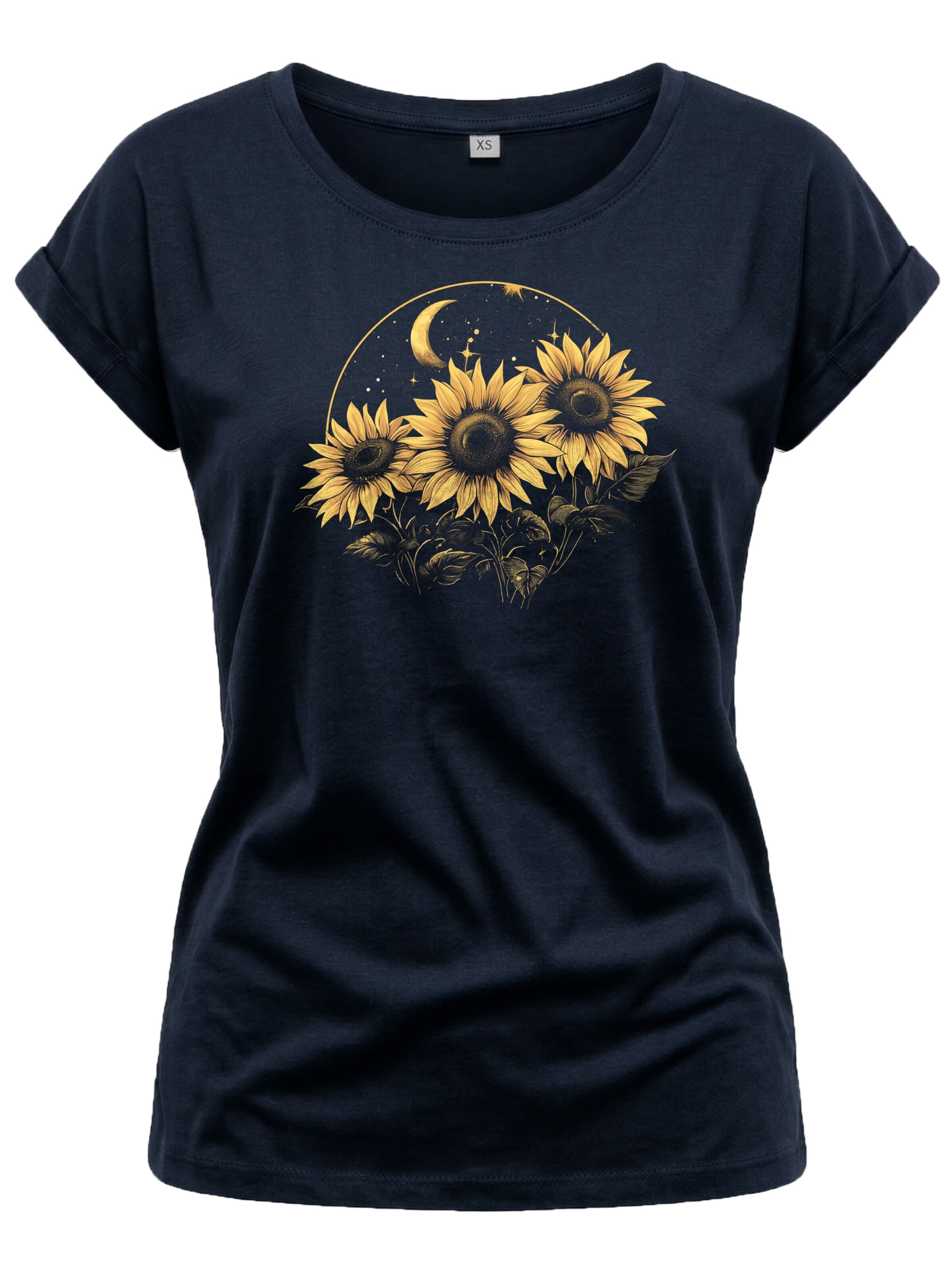 MAKAYA Shirt 'Moon Flower' in Blue: front