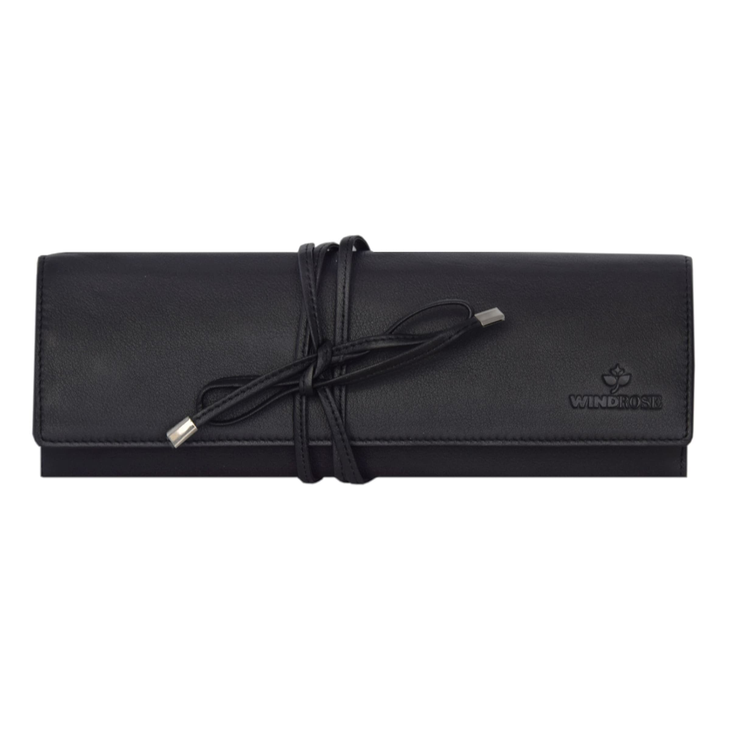 WINDROSE Schmuckrolle 'Nappa' in Schwarz: Vorderseite