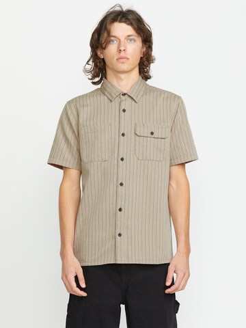 Volcom Regular fit Button Up Shirt 'Trade Stone' in Green: front
