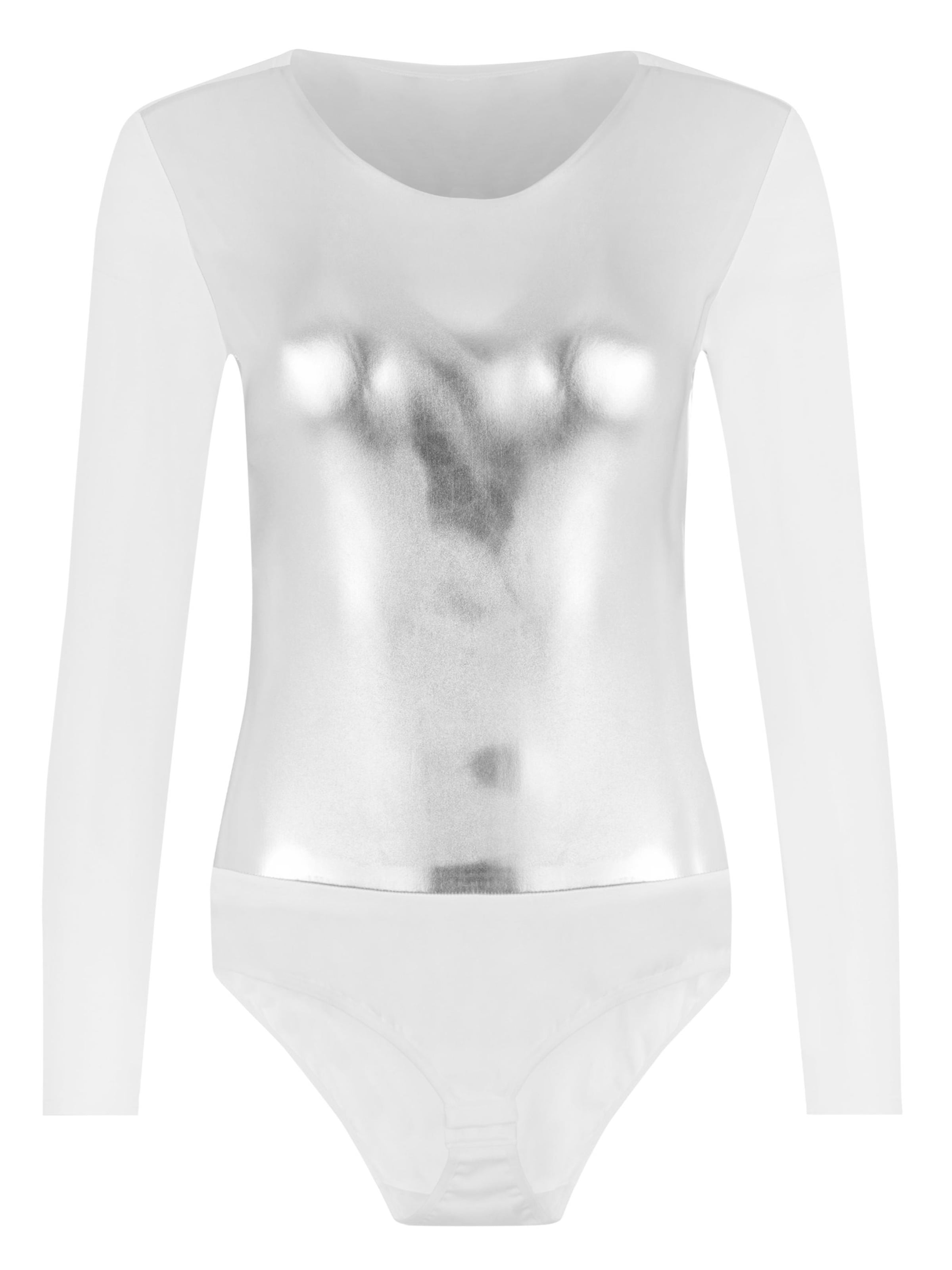 Evoni Blouse Bodysuit in White: front