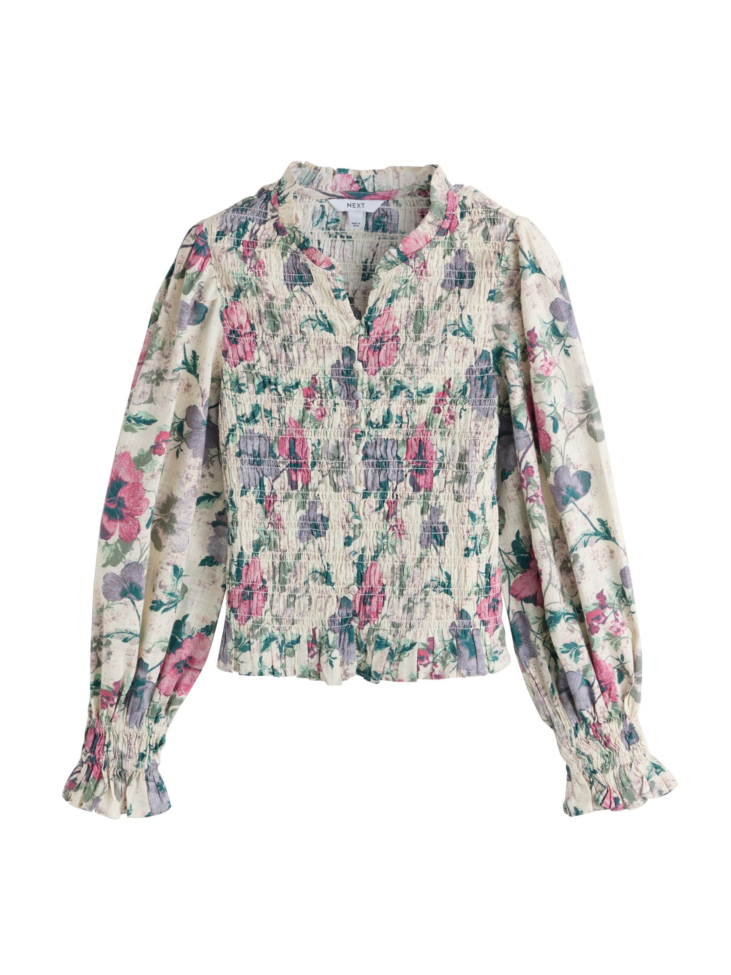 Camicia da donna in XXS Next di colore écru / verde scuro / lilla / rosa chiaro, Visualizzazione prodotti