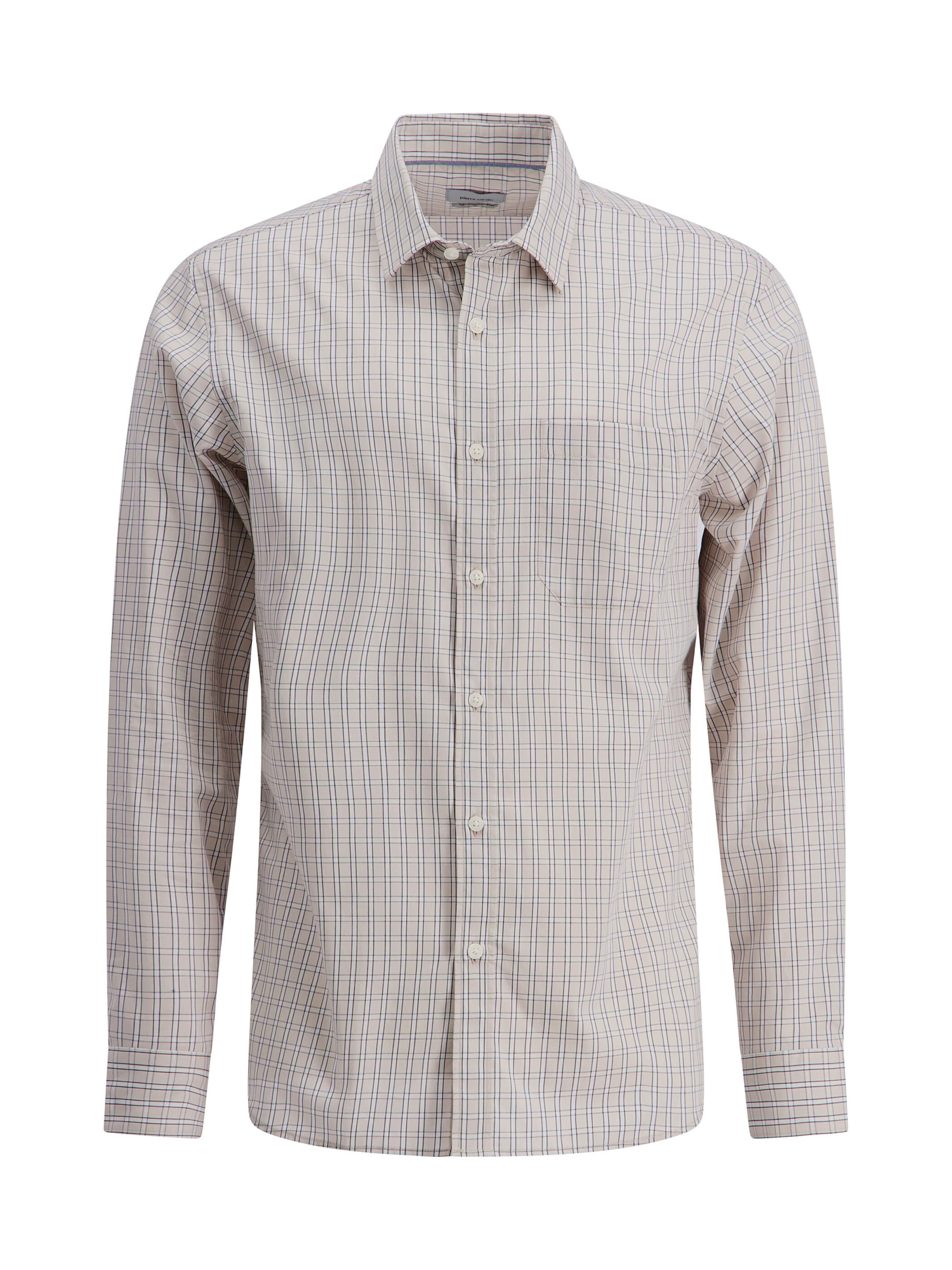 PIERRE CARDIN Regular Fit Hemd im Modern Fit in Silber: Vorderseite