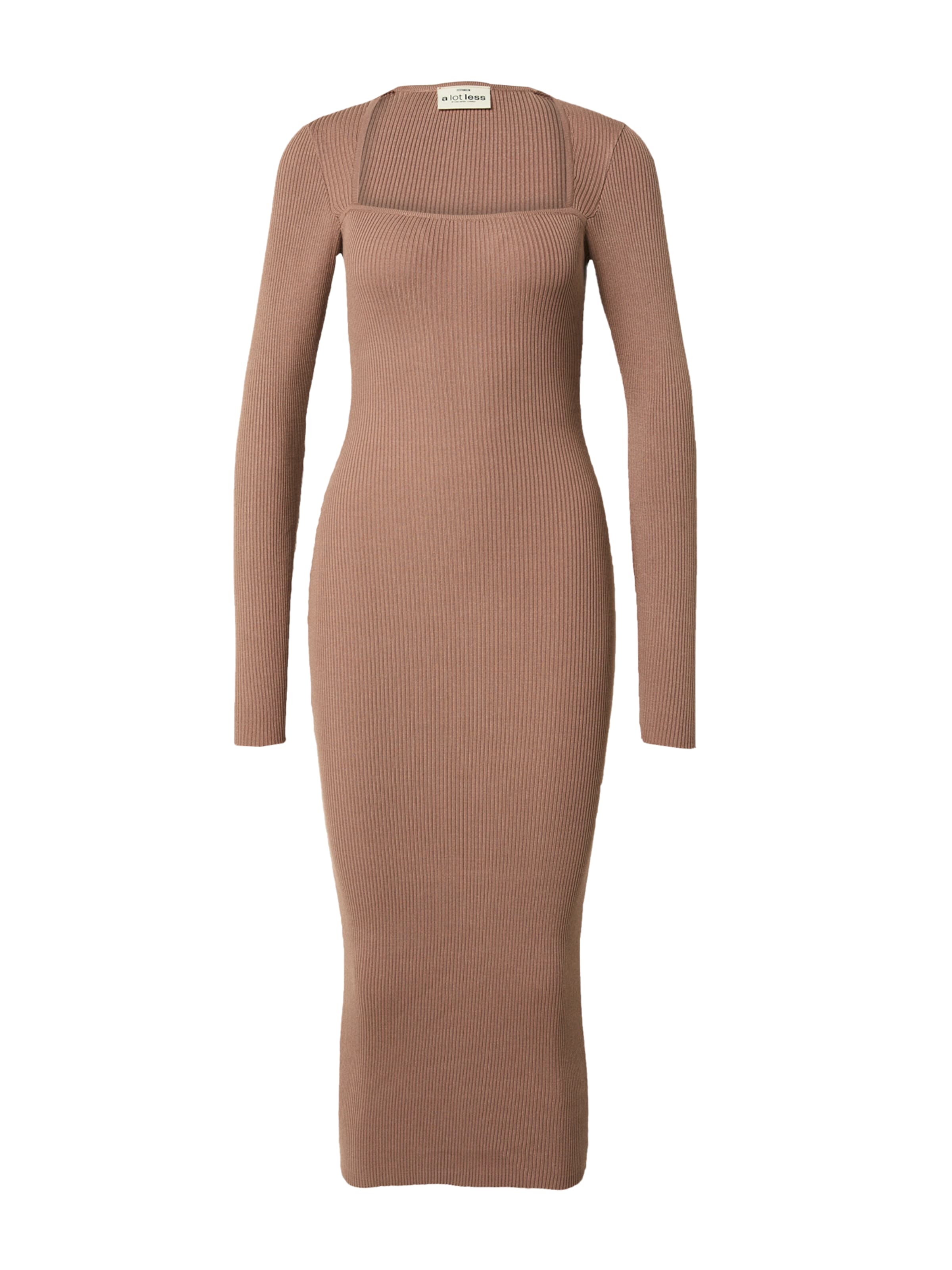 A LOT LESS - Vestido de punto 'Valerie' en marrón: frente