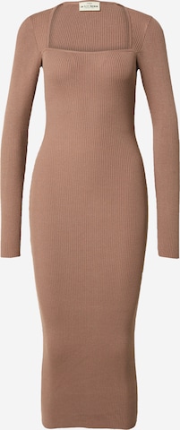 A LOT LESS Knitted dress 'Valerie' in Brown: front