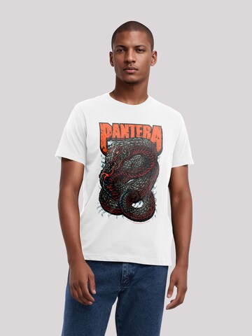 T-Shirt 'Pantera Venomous Snake' F4NT4STIC en blanc : devant