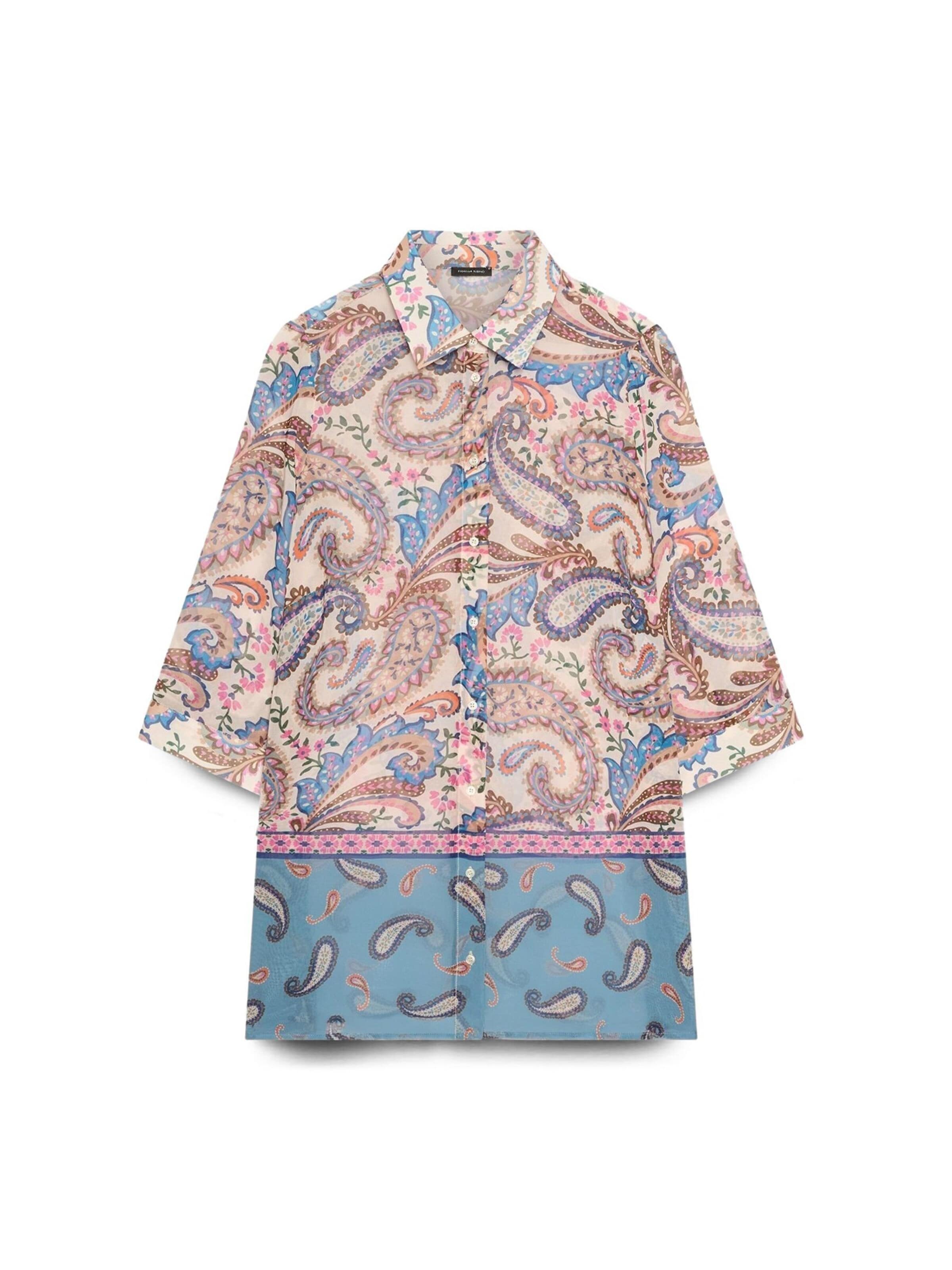 Camicia da donna di Fiorella Rubino in blu: frontale