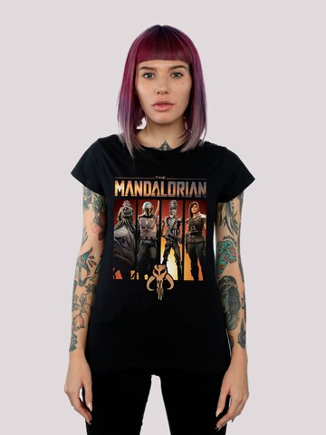 F4NT4STIC Shirt 'Star Wars The Mandalorian' in Zwart: voorkant