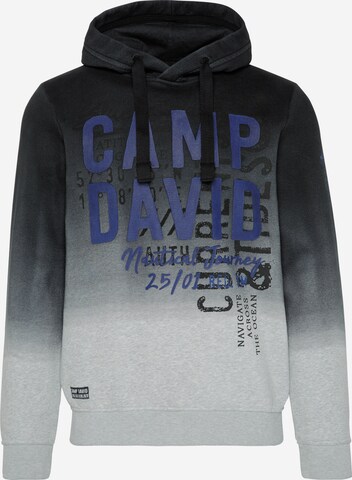 CAMP DAVID Dip Dye Hoodie mit Logo Rubber Print in Grau: front