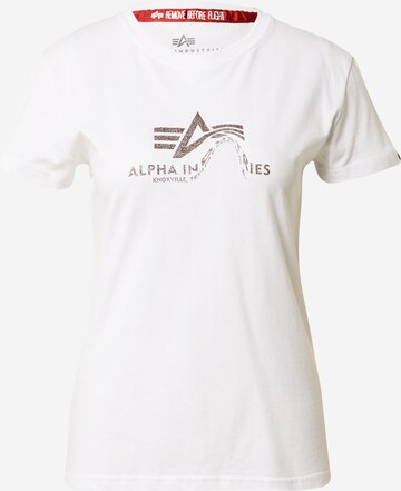 T-shirt ALPHA INDUSTRIES en blanc : devant