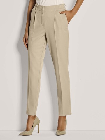 Effilé Pantalon à plis MADELEINE en beige : devant