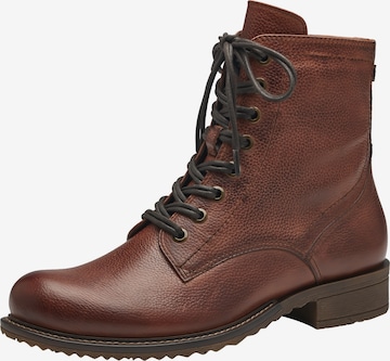 TAMARIS Lace-up bootie in Brown: front