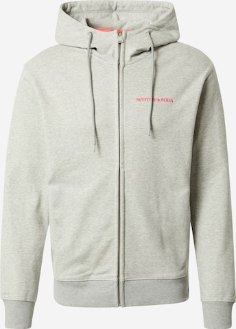 SCOTCH & SODA Zip-Up Hoodie in Grey: front