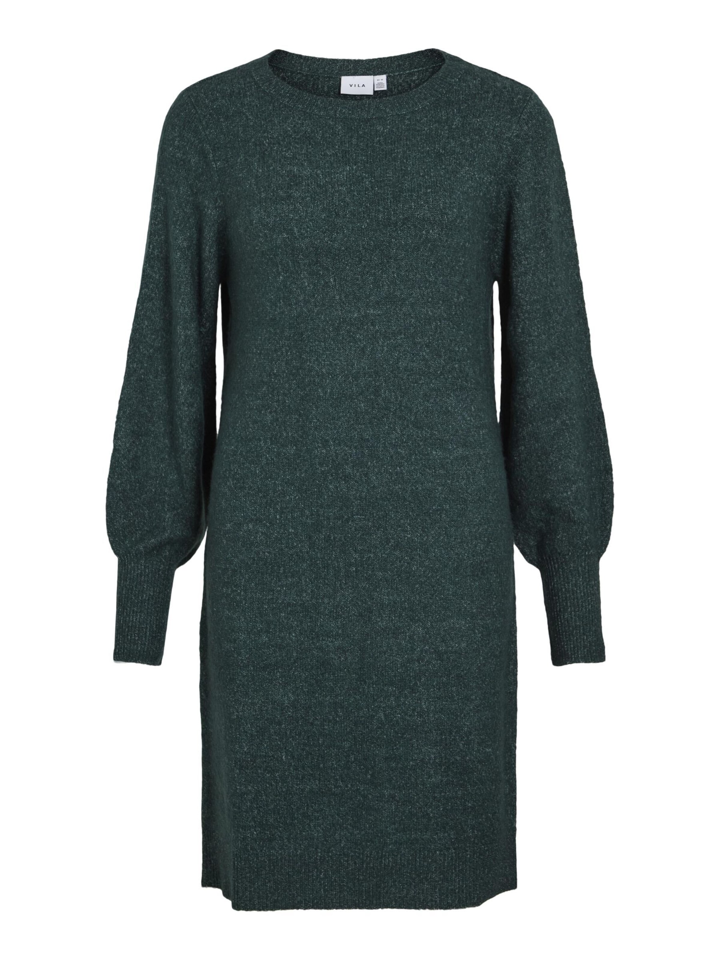 VILA Strikkjole i grøn: forside