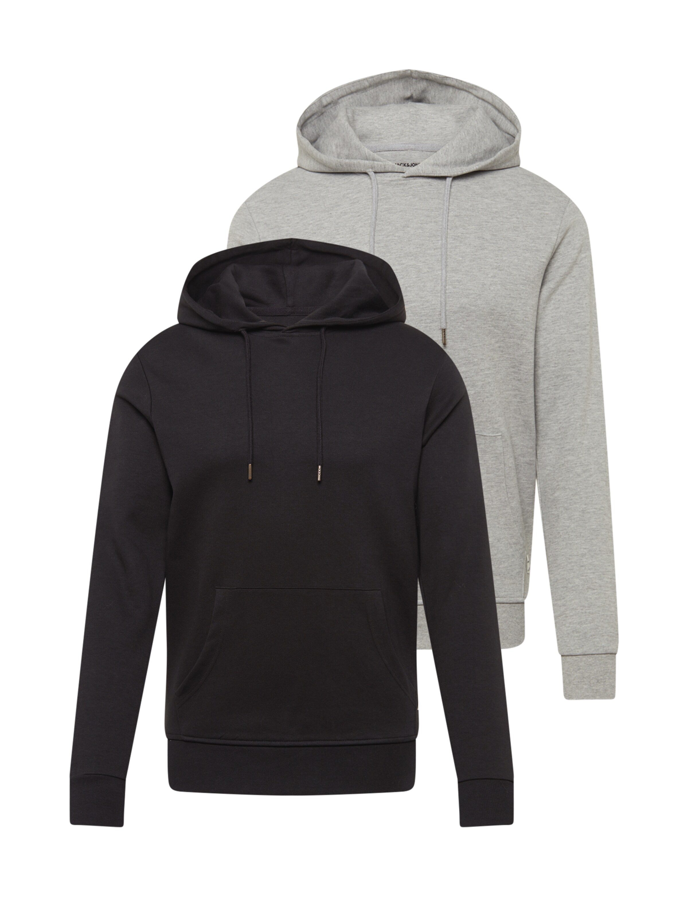 Men Sweaters & hoodies | JACK & JONES Sweatshirt in Black, Mottled Grey - KQ95727