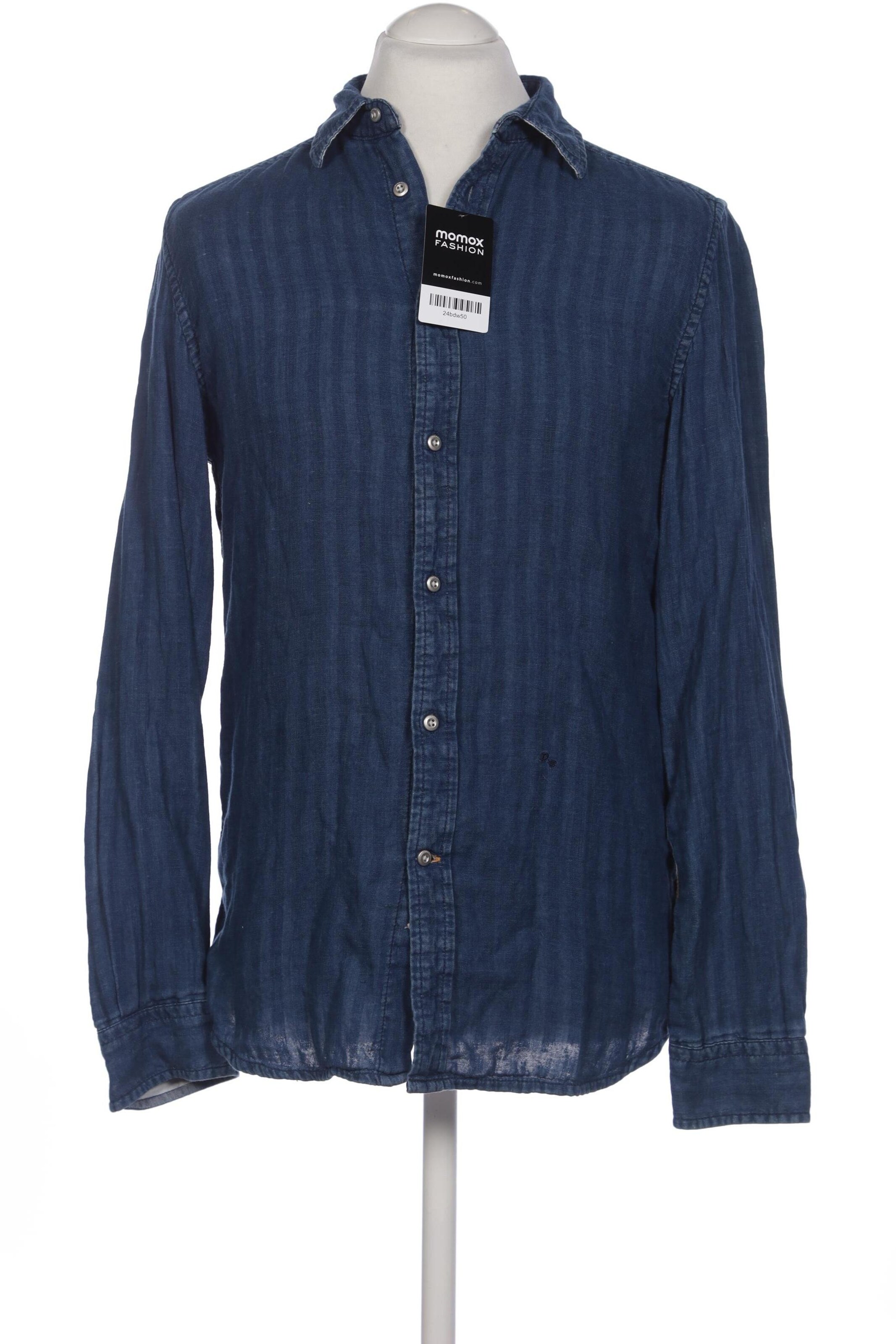 DIESEL Button Up Shirt in M in Blue: front