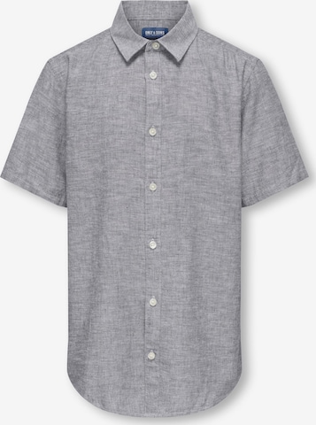 Coupe slim Chemise 'OSJCaiden' Only & Sons Junior en gris : devant