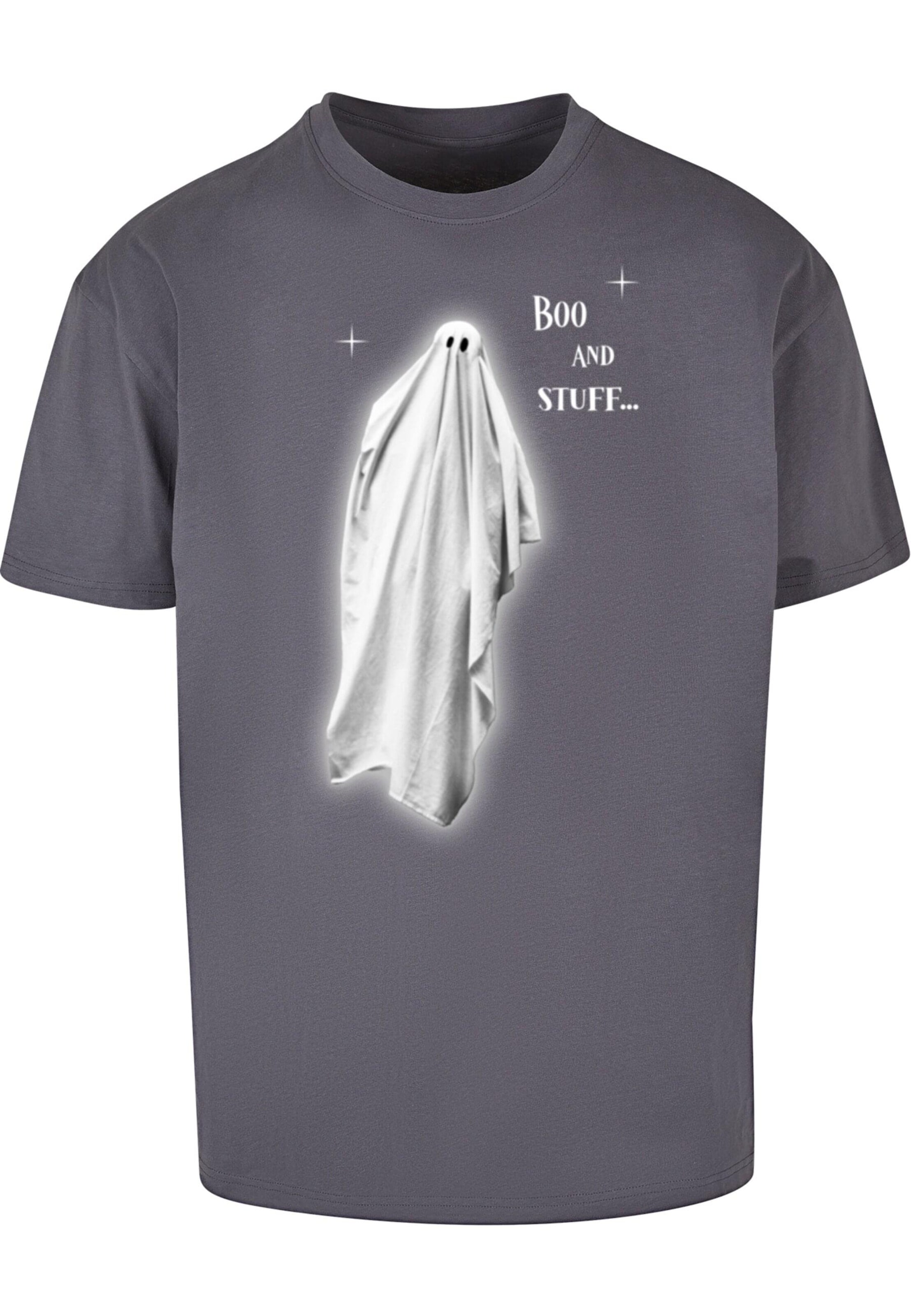 Merchcode Shirt 'Halloween - Boo And Stuff' in Grey: front