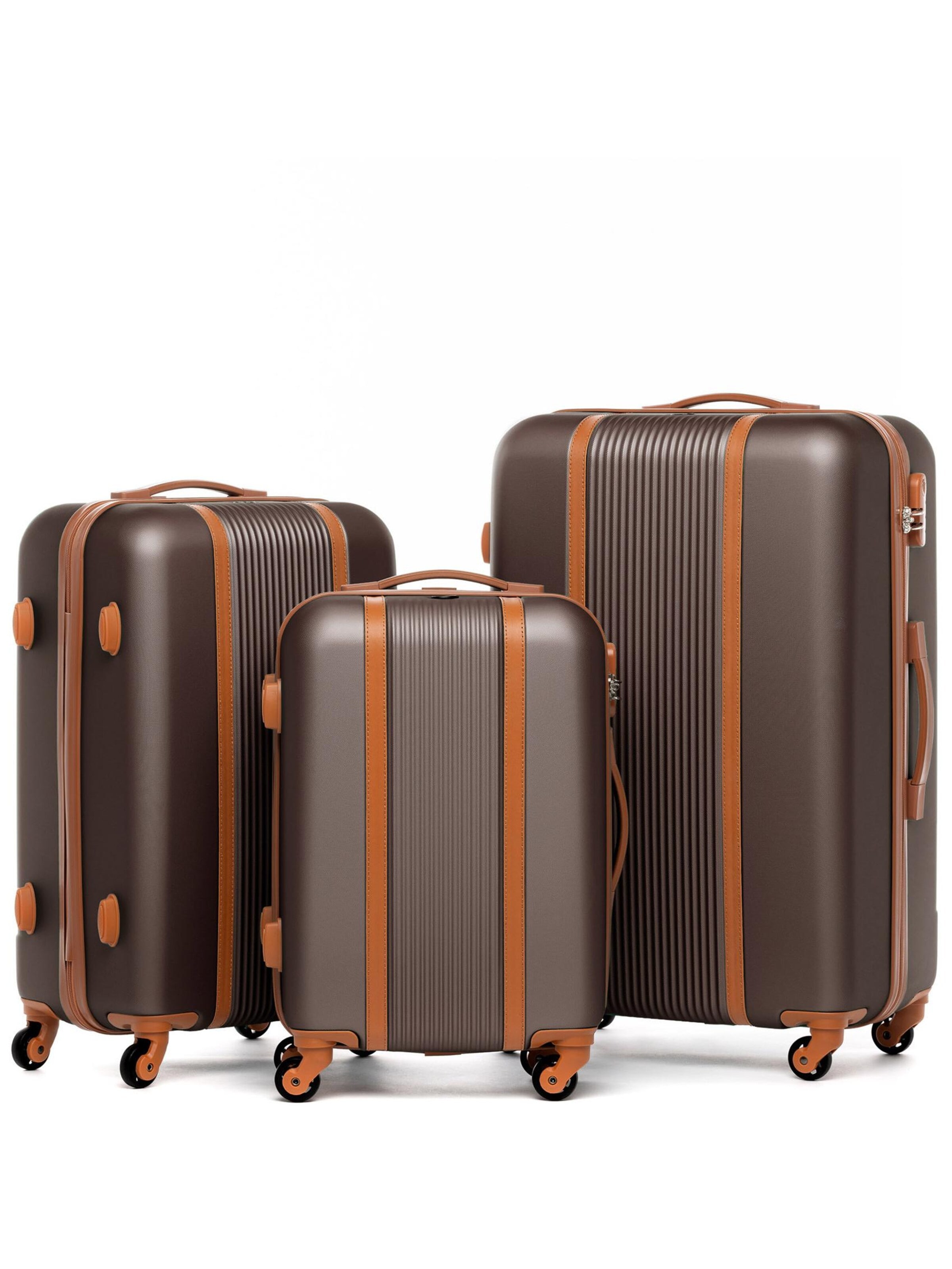 FERGÉ Suitcase Set '3 teilig Hartschale MILANO' in Brown: front
