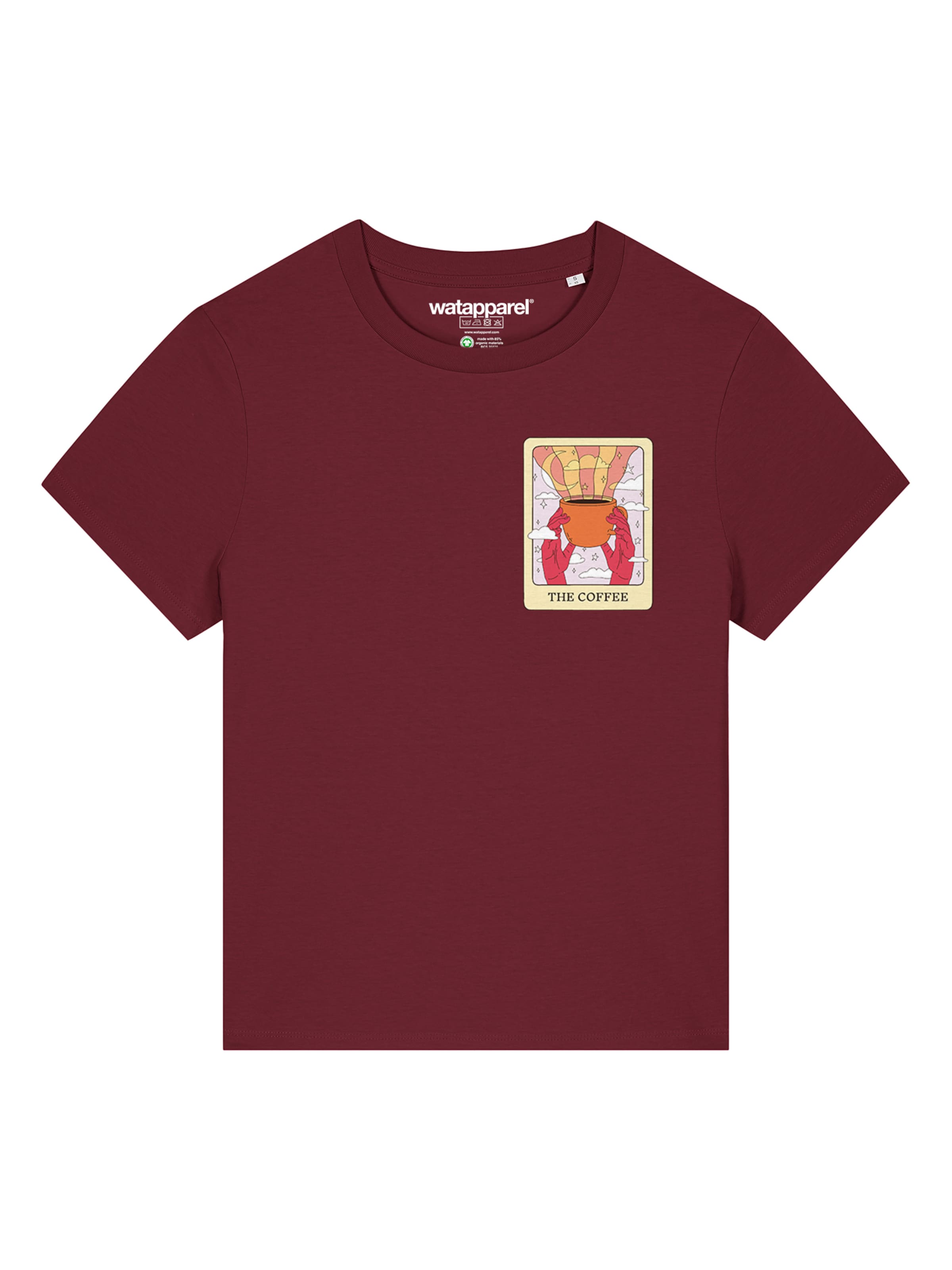 T-shirt 'Tarot The Coffee' Watapparel en rouge : devant