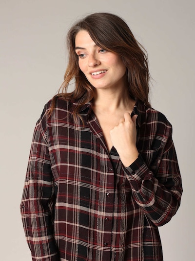 Deeluxe Shirt Dress 'VYANI' in Brown / Burgundy / Black, Item view