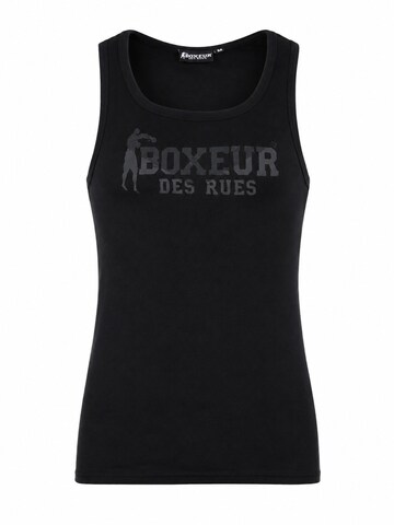 Boxeur des Rues Shirt 'Herren Tanktop Slim Fit Boxeur des Rues, Schwarz, Ton-in-Ton-Logo, Premium-Baumwolle' in Zwart: voorkant