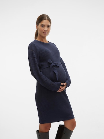 MAMALICIOUS Knitted dress 'New Lina' in Blue: front