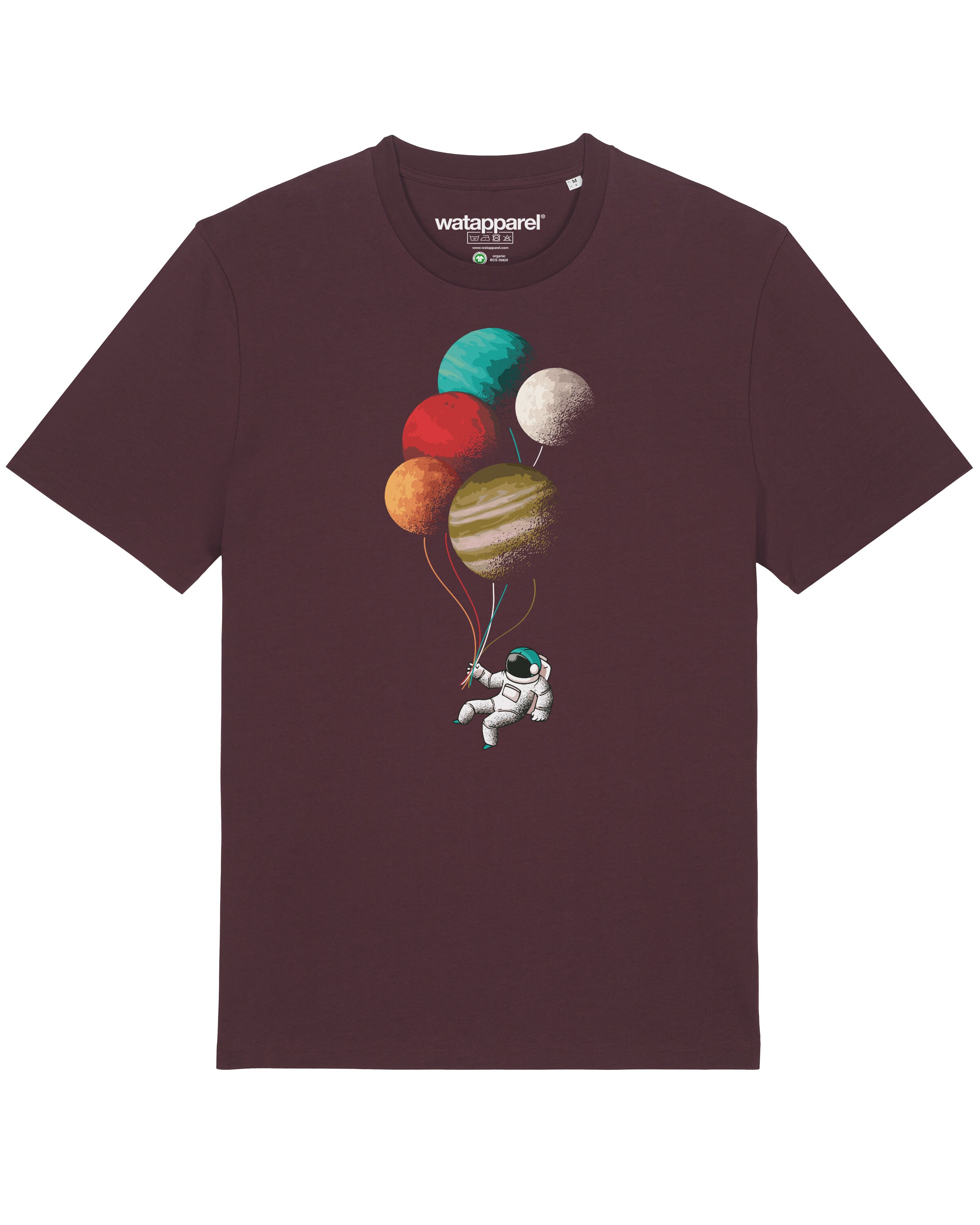 Maglietta ' Balloon Spaceman ' di Watapparel in rosso: frontale