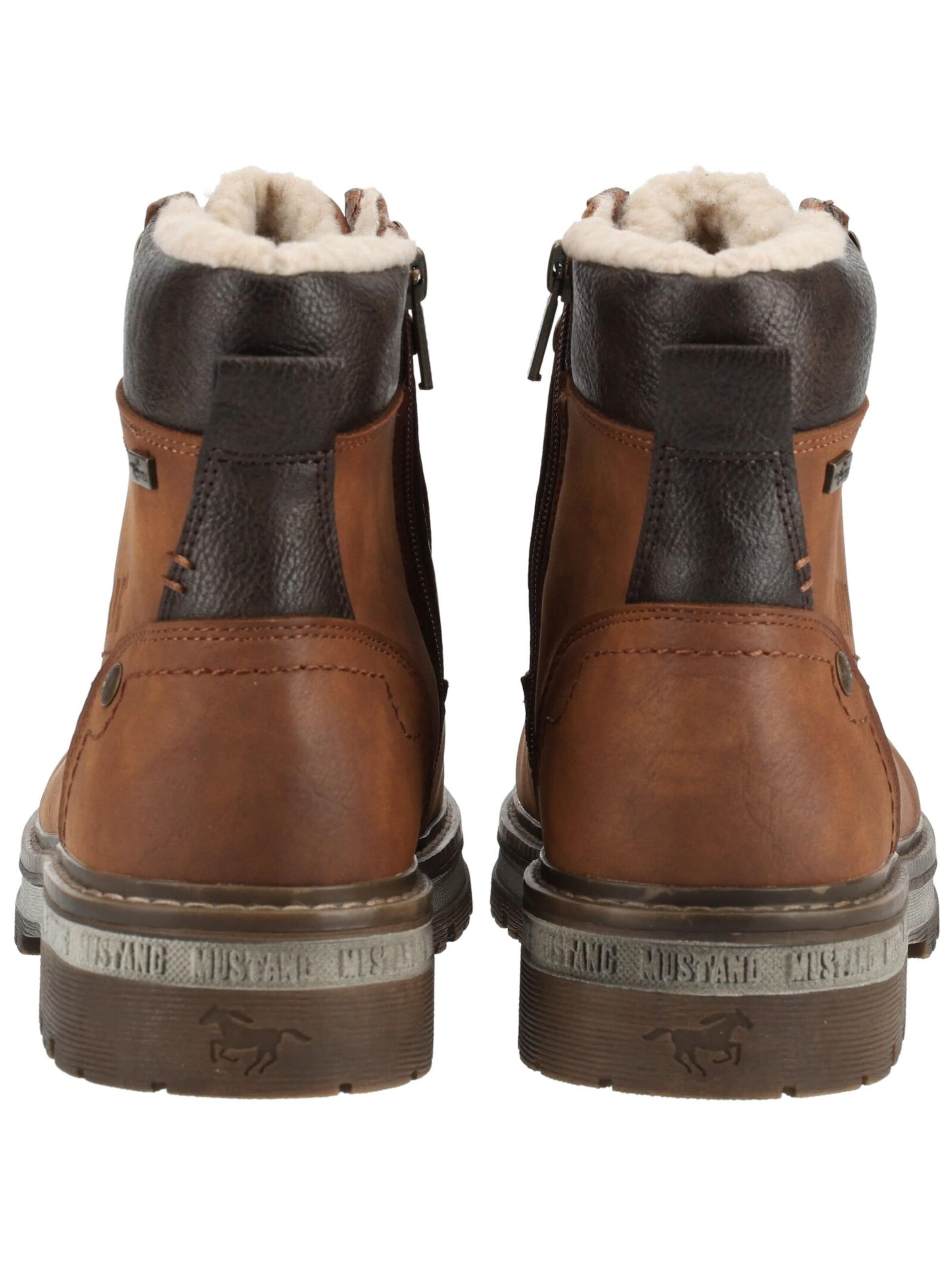 MUSTANG Lace-up boots 'Merem' in Brown