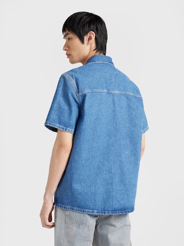 Calvin Klein Jeans Regular fit Button Up Shirt 'CAMP DENIM SHIRT' in Blue